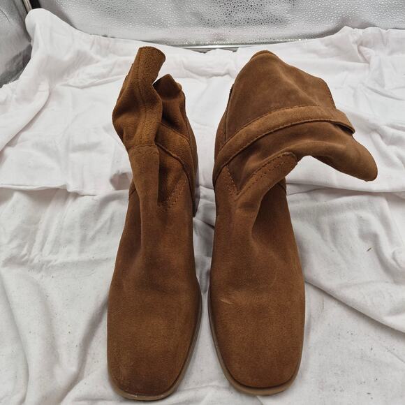 NEW Steve Madden Romney Bootie Chocolate Brown Suede Slouchy Western size 9 - Picture 3 of 9